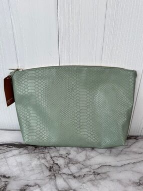 Sonia Kashuk Sage Green Snake-Embossed Travel Pouch
